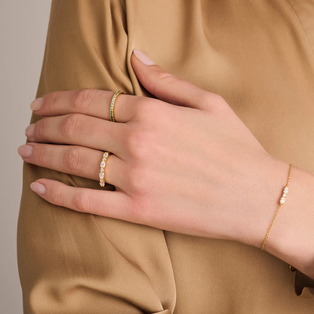 Ellera Ovale Armbånd Forgyldt