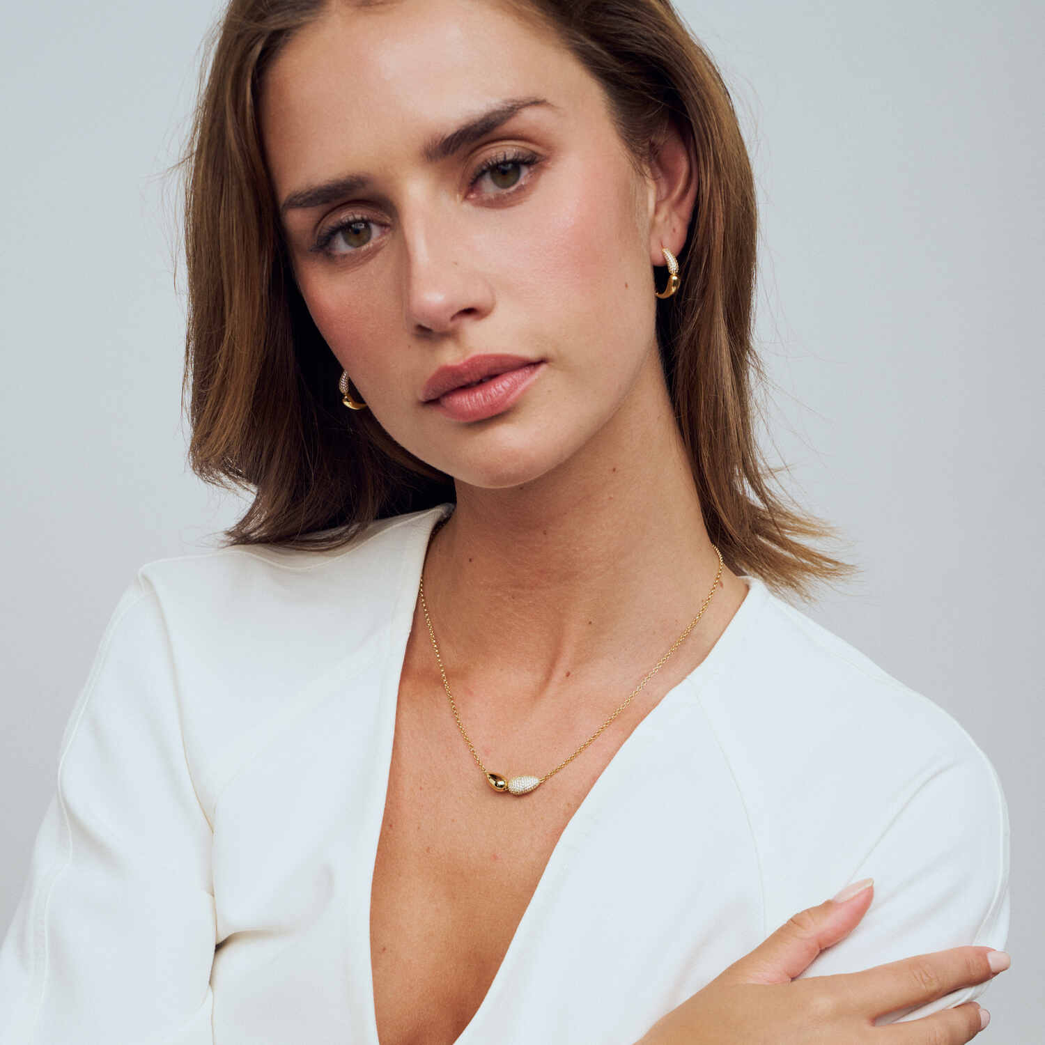 Øreringe Goccia Creolo Grande Forgyldt