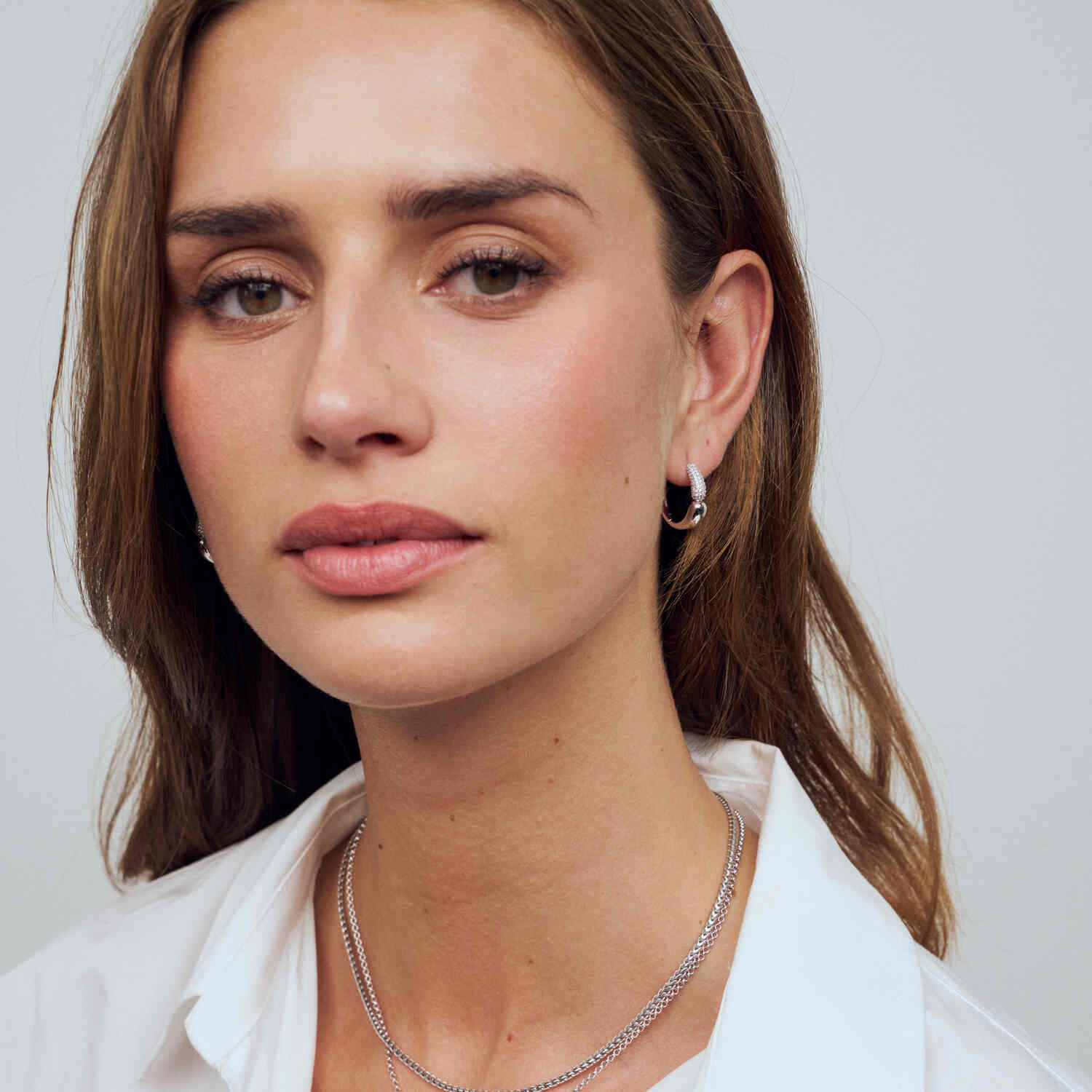 Øreringe Goccia Creolo Grande Sølv