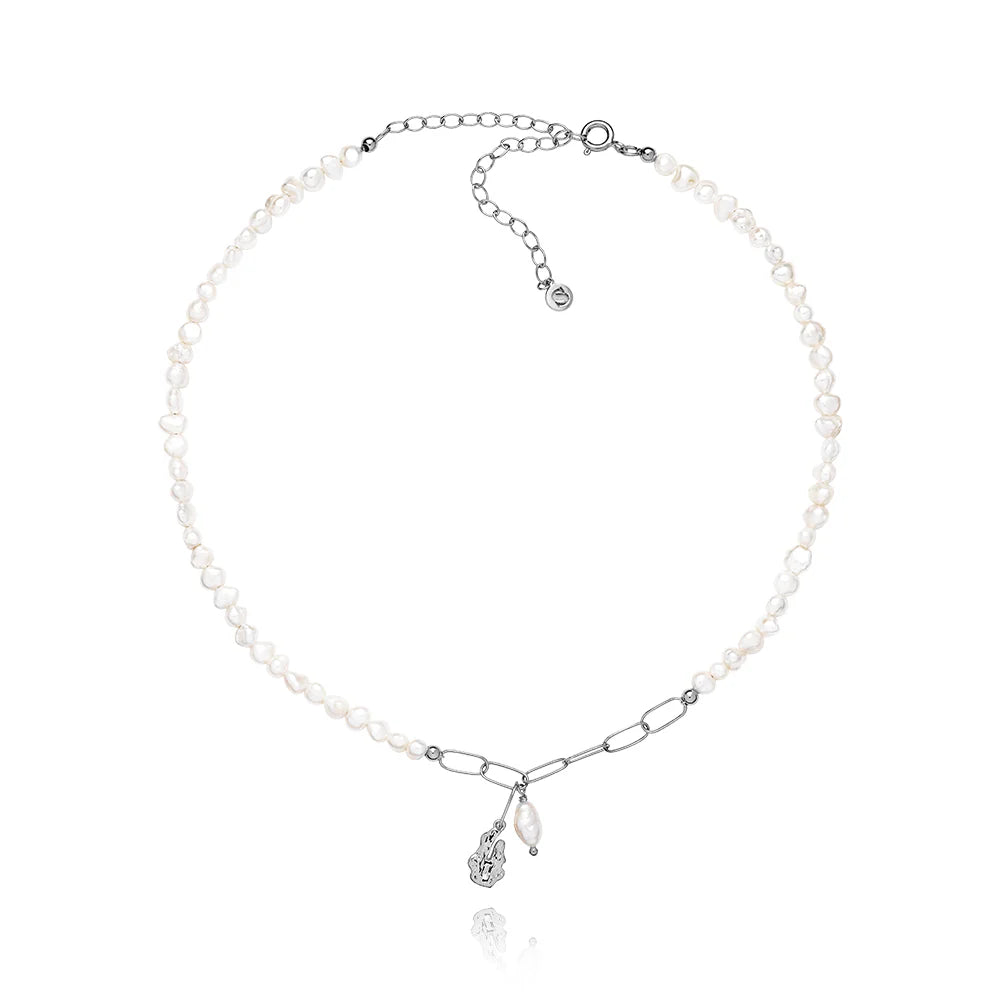 Signe Kragh Halskæde, sølv med ferskvandsperler