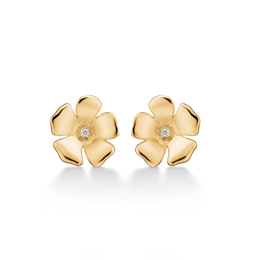 FLEUR ØRERINGE 14 kt