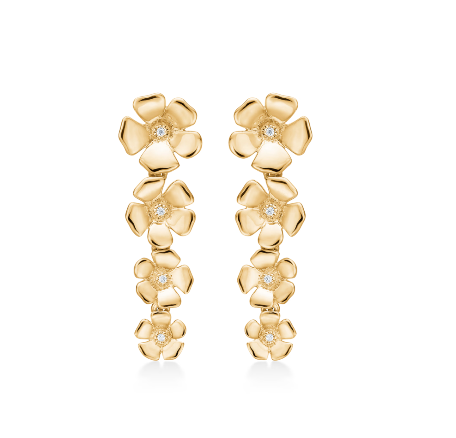 FLEUR ØRERINGE 14 kt