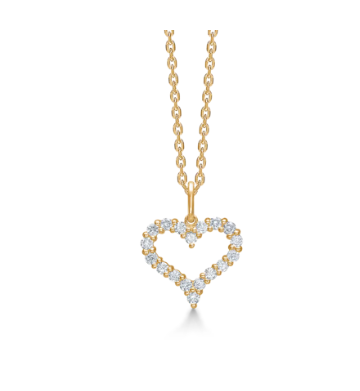 TENDER HEART vedhæng i 14 kt. guld m. diamanter