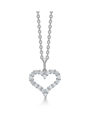 TENDER HEART vedhæng i 14 kt. hvidguld m. diamanter