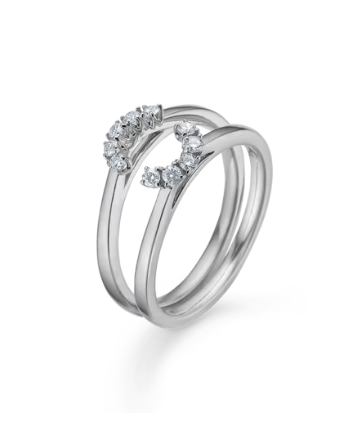 CROWN TIARA ring i 14 kt. guld m. diamanter