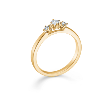 CROWN TRINITY ring i 14 kt. m. diamanter