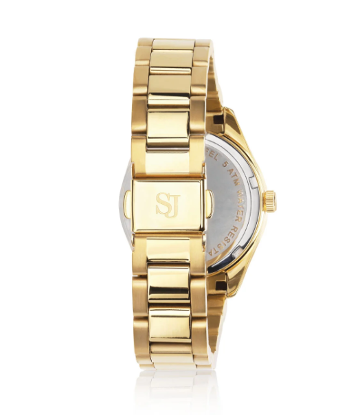 UR VALERIA - FORGYLDT RUSTFRIT STÅL MED MØRKEBLÅ METALLISK URSKIVE OG HVIDE ZIRKONER