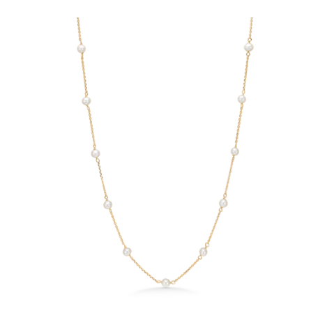 MOONLIGHT halskæde i 8 kt. guld m. kulturperle