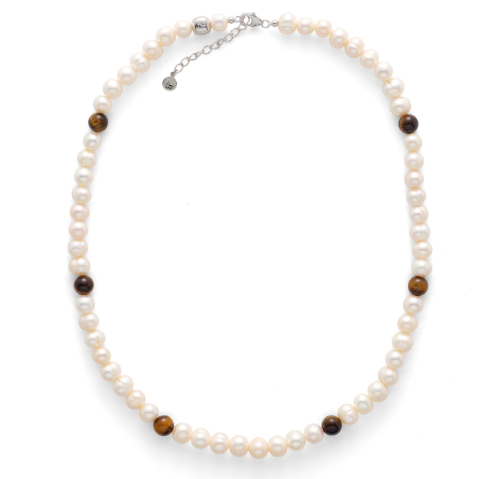 Pearl & Tiger Eye Necklace
