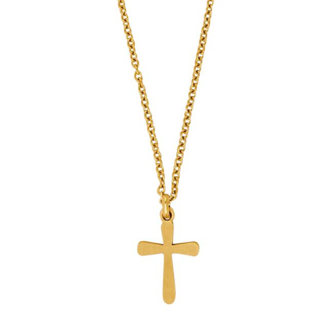 SON kæde i forgyldt stål med kors