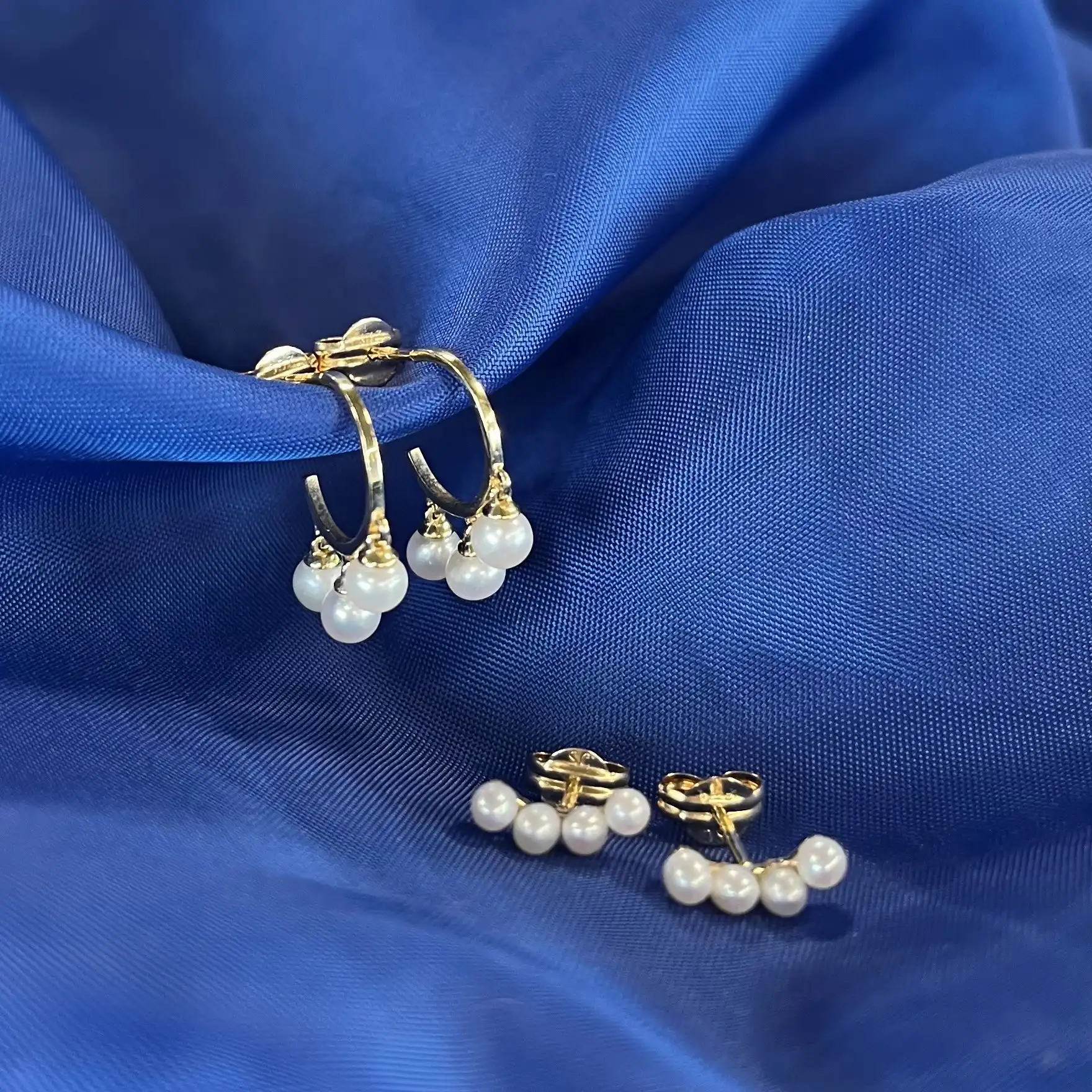 Ørering i 8 kt. m. perle