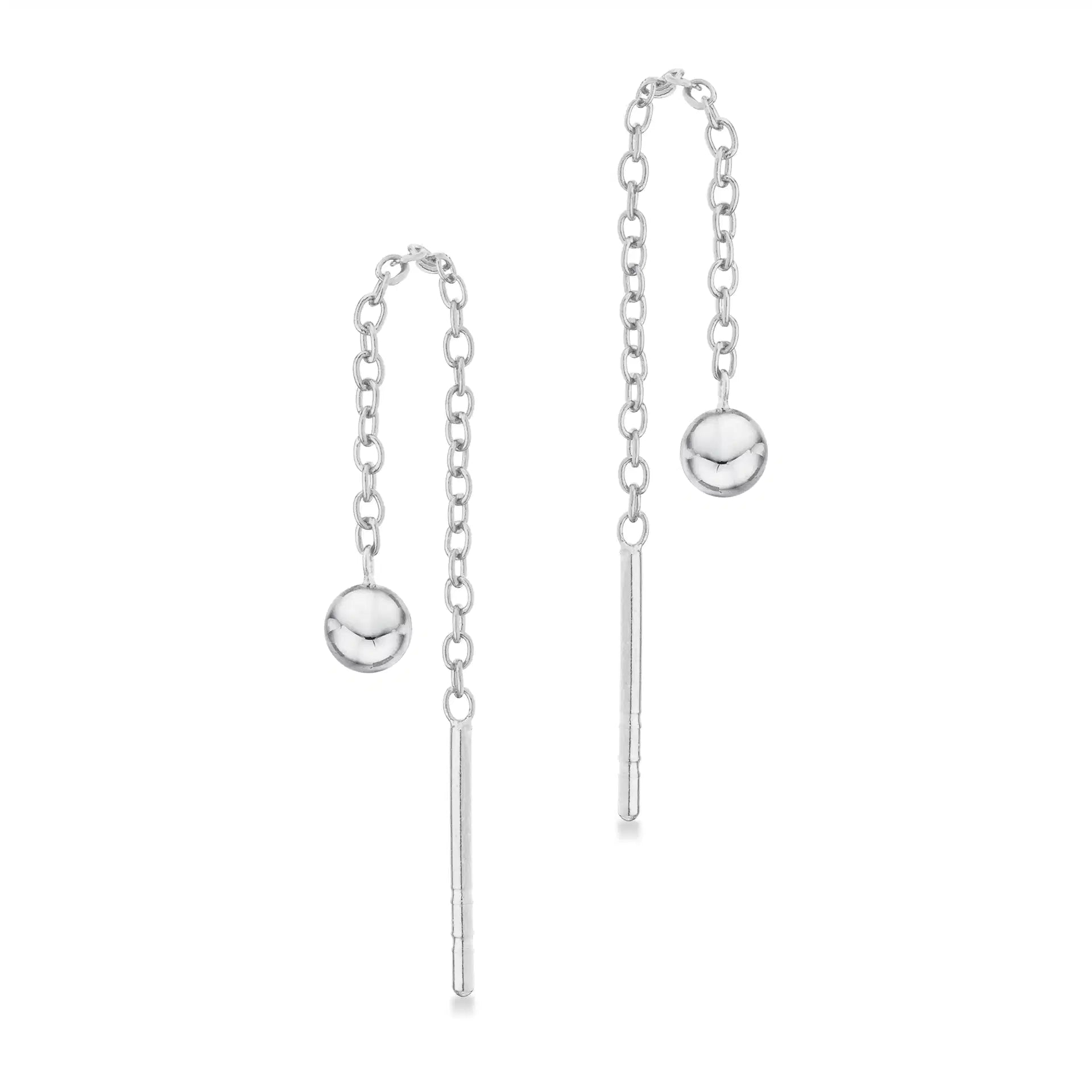 Ørekæder m. kugler sølv