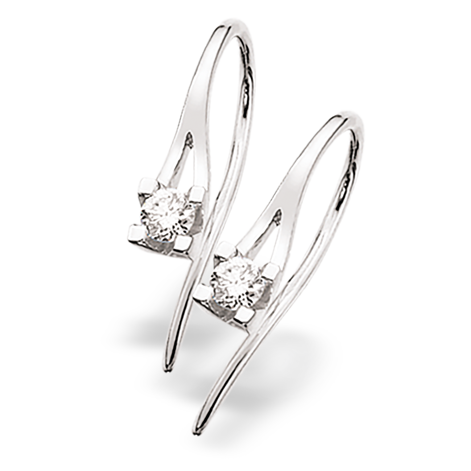 Kleopatra ørebøjle i 14kt. hvidguld med diamanter - Sct. Mathias Ure & Guld