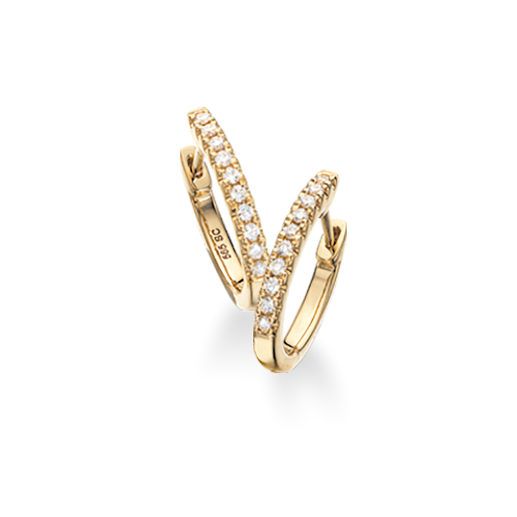 14 kt. Creoler med diamanter