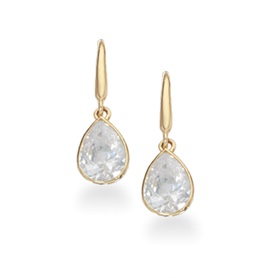 Ørebøjle i 8 kt., med syn. cubic zirconia