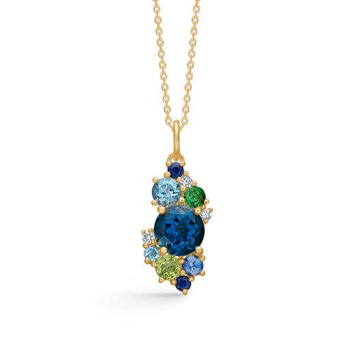 FOUR SEASONS WINTER vedhæng i 14 kt. guld m. ægte sten og brillant