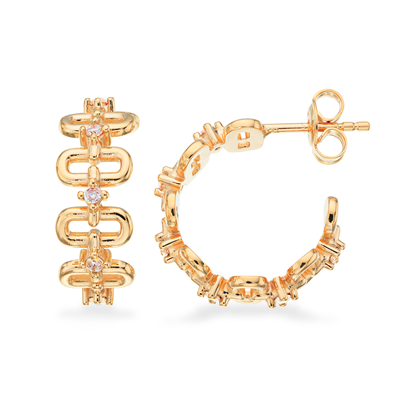 Halvcreol m. links og zirkonia forgyldt