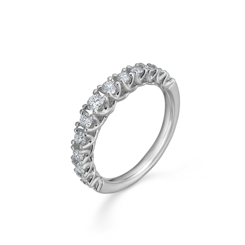 Crown Princess ring i 14 kt. hvidguld m. brillanter
