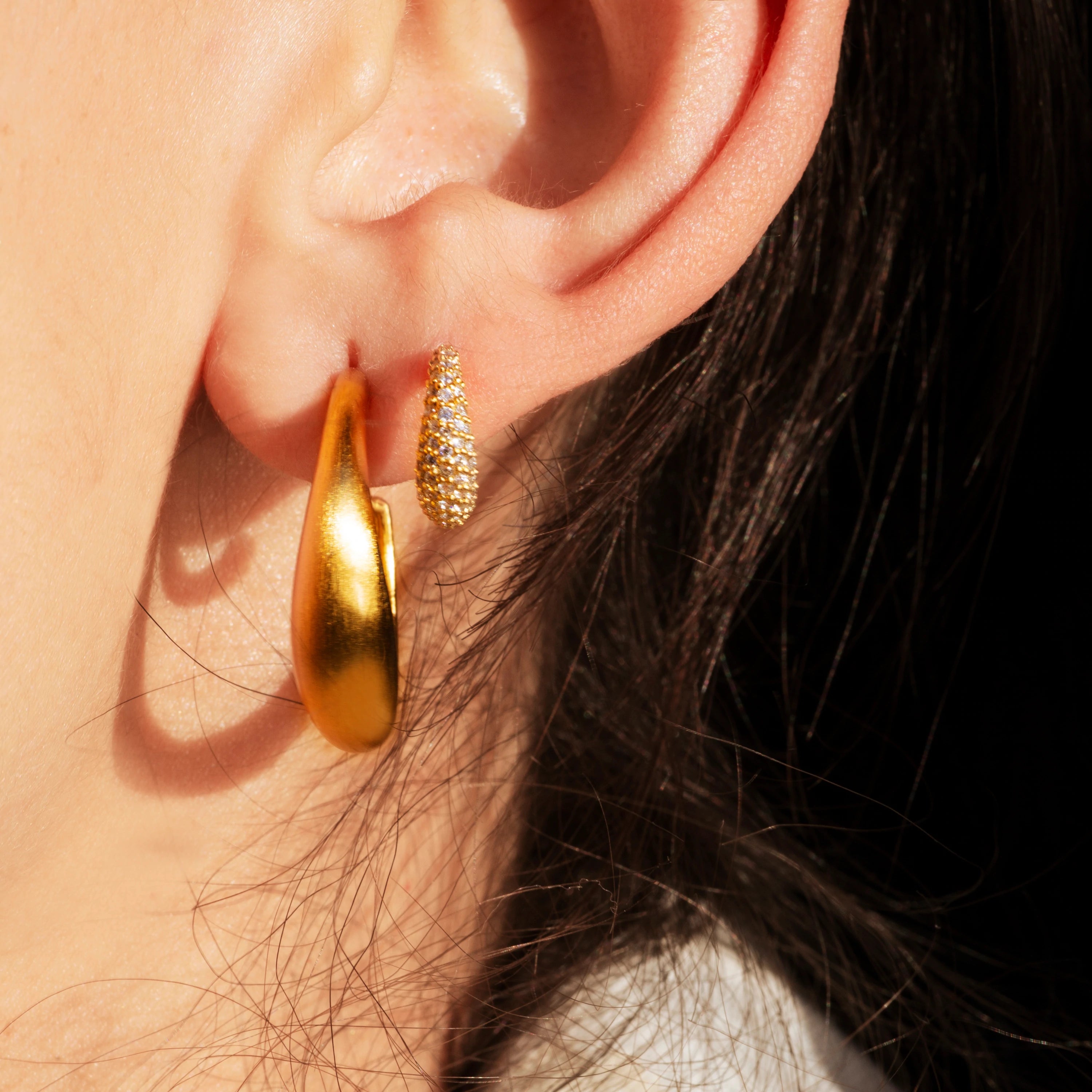 Ocean Flow forgyldte creoler, large