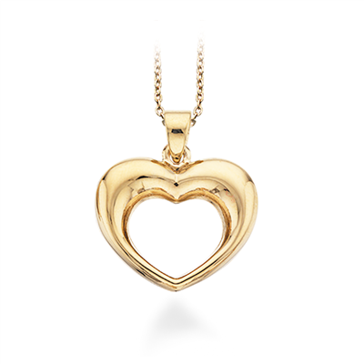 8 kt. guld hjerte halskæde