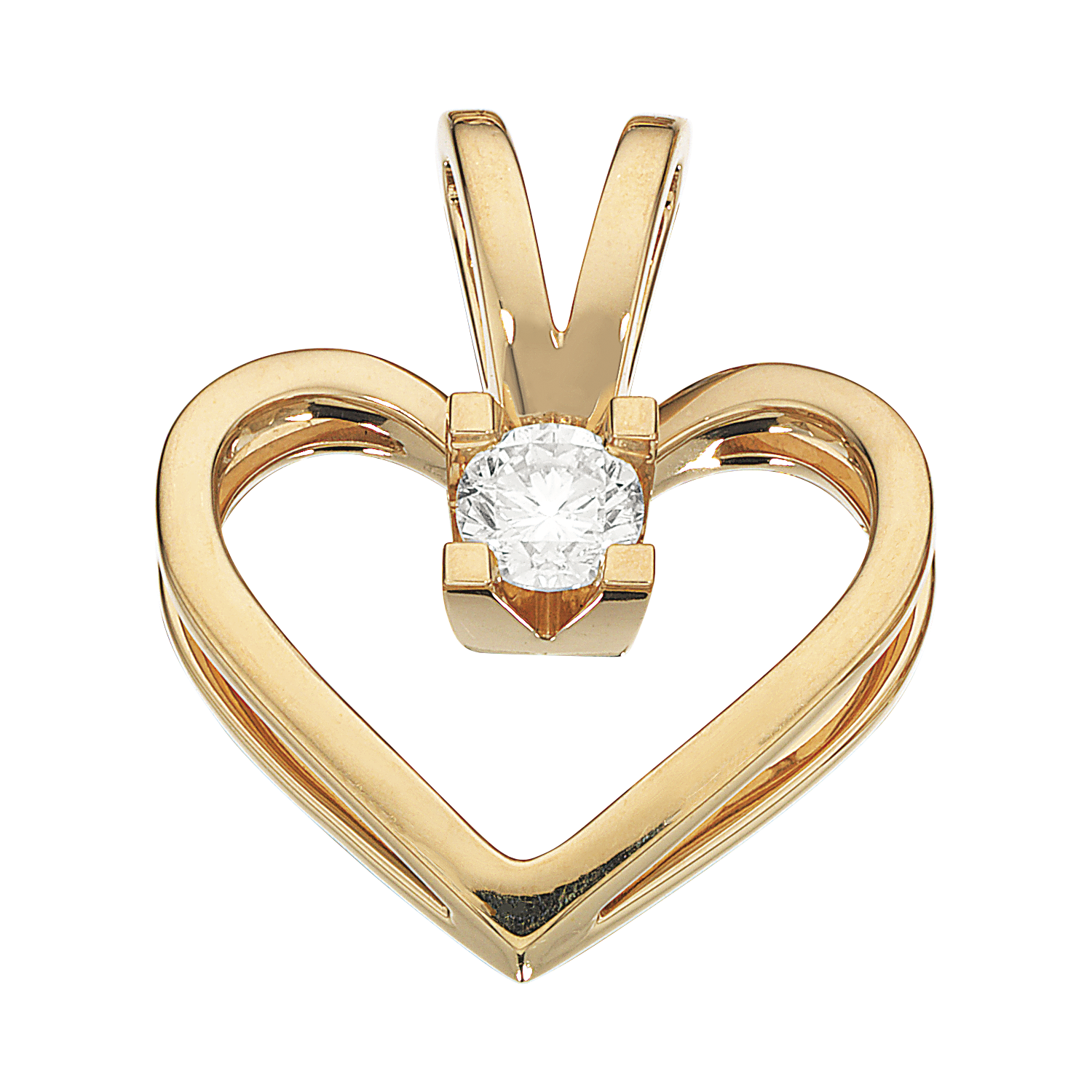 Kleopatra Hjertevedhæng, Guld m. Brillant - Sct. Mathias Ure & Guld