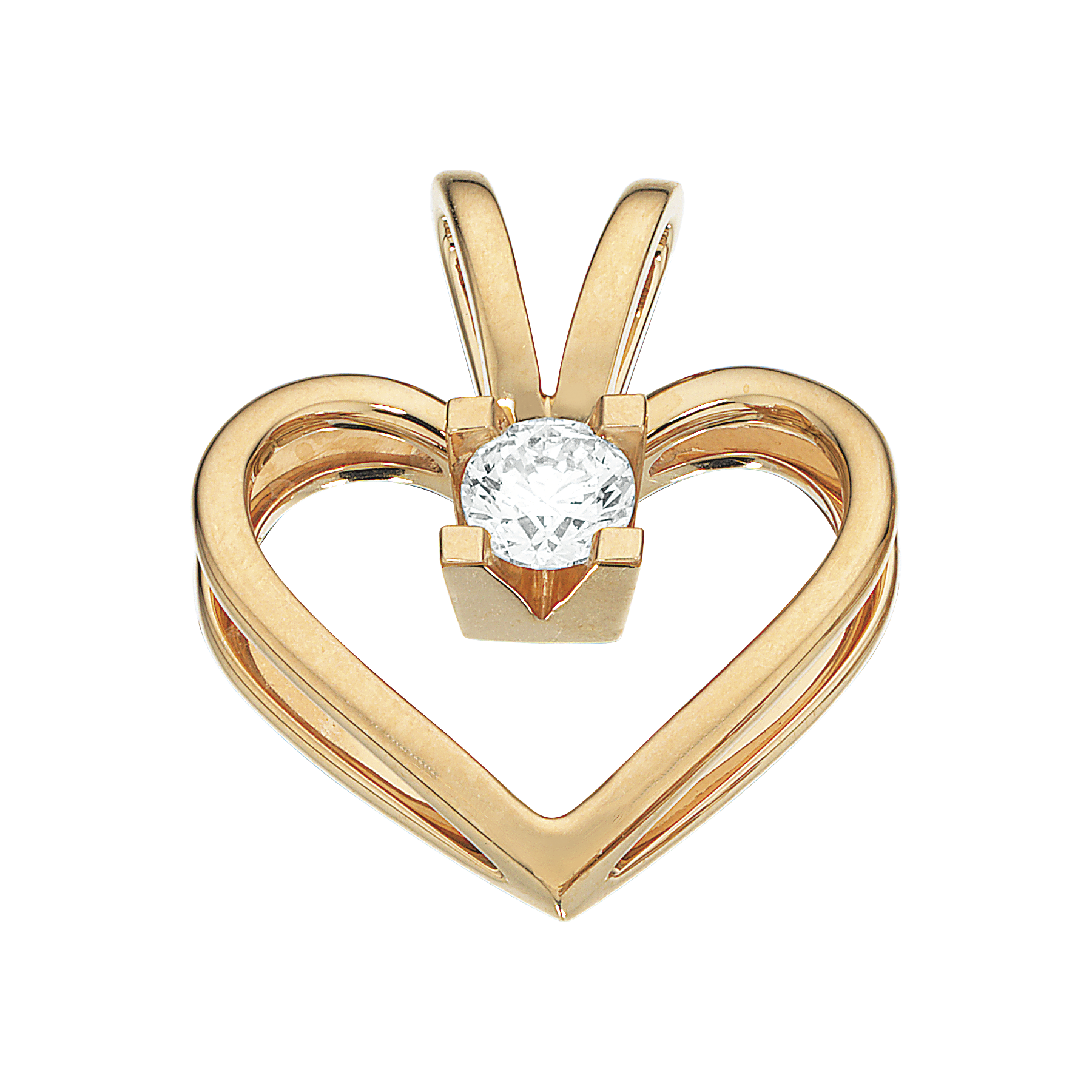 Kleopatra Hjertevedhæng, Guld m. Brillant - Sct. Mathias Ure & Guld