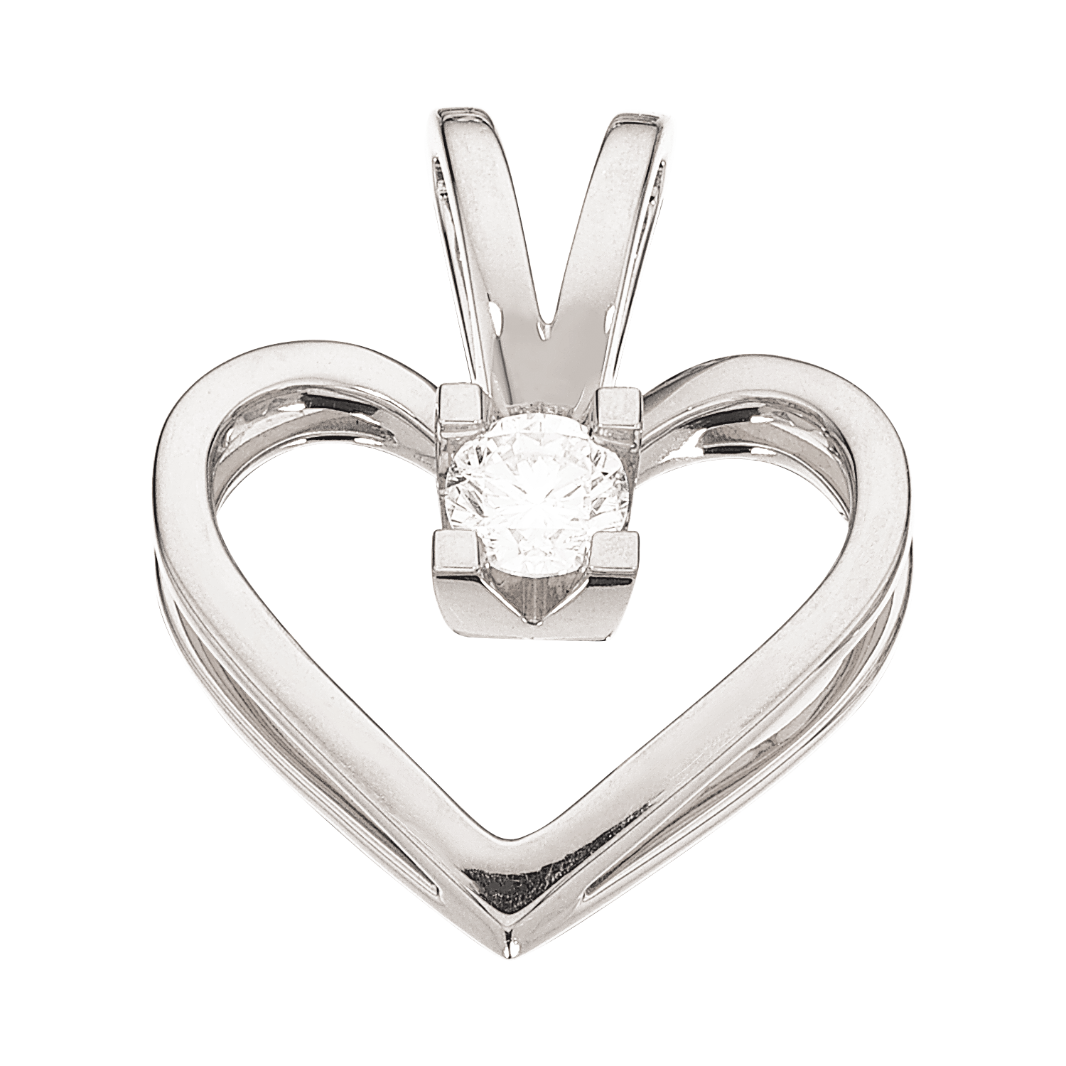 Kleopatra hjertevedhæng i 14kt. hvidguld med diamanter - Sct. Mathias Ure & Guld