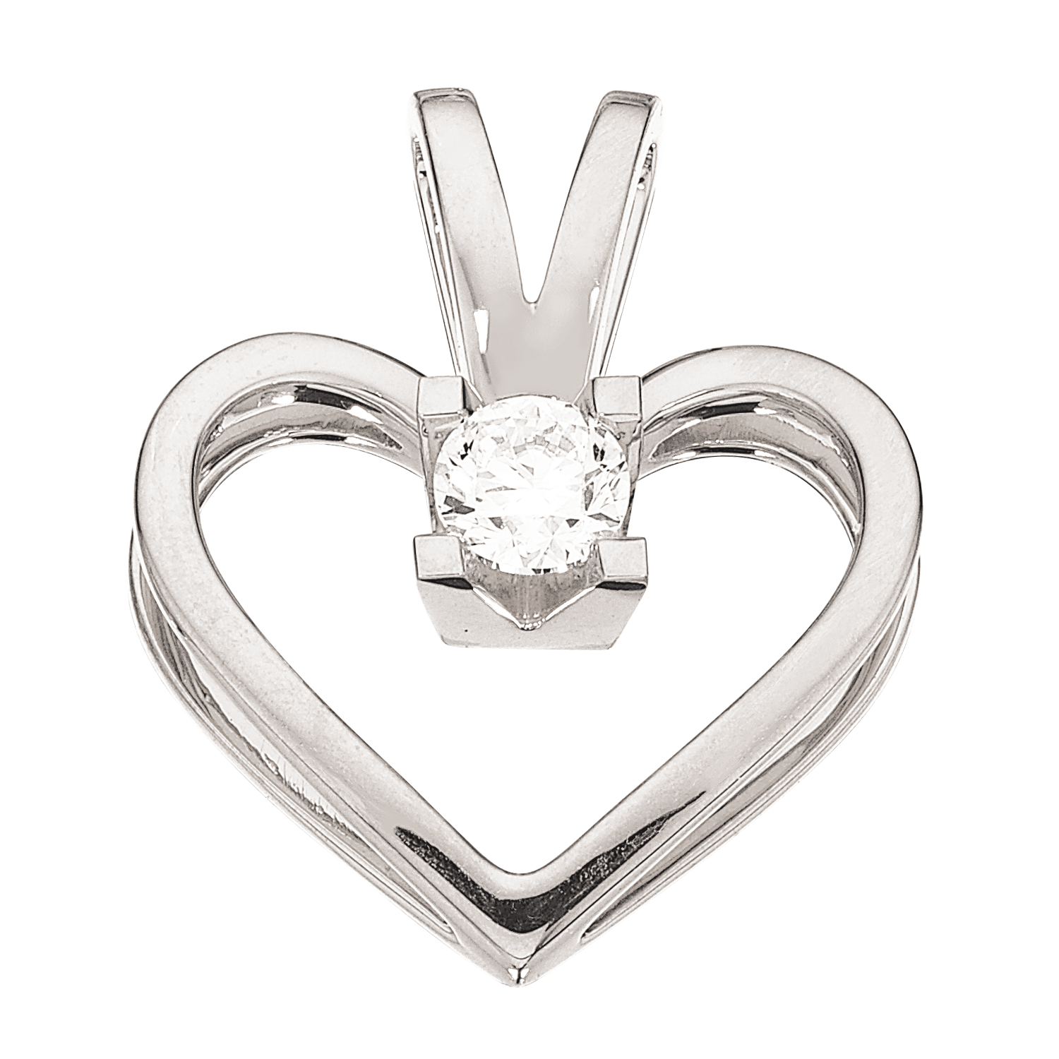 Kleopatra hjertevedhæng i 14kt. hvidguld med diamanter - Sct. Mathias Ure & Guld