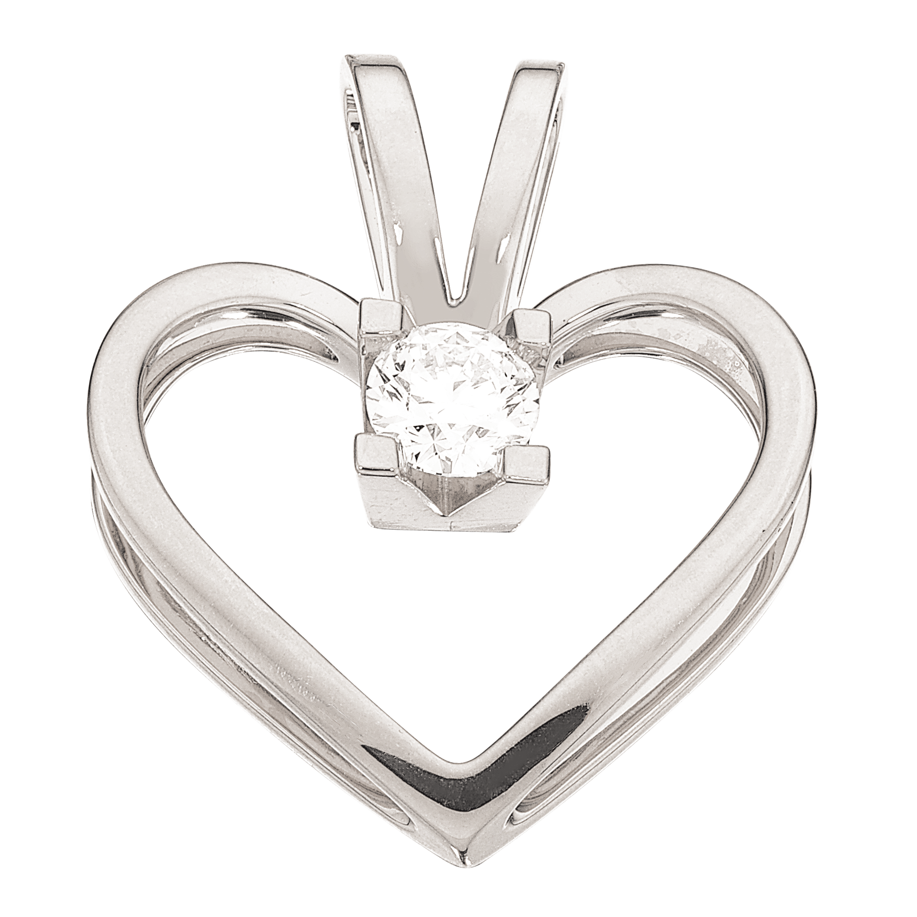 Kleopatra hjertevedhæng i 14kt. hvidguld med diamanter - Sct. Mathias Ure & Guld