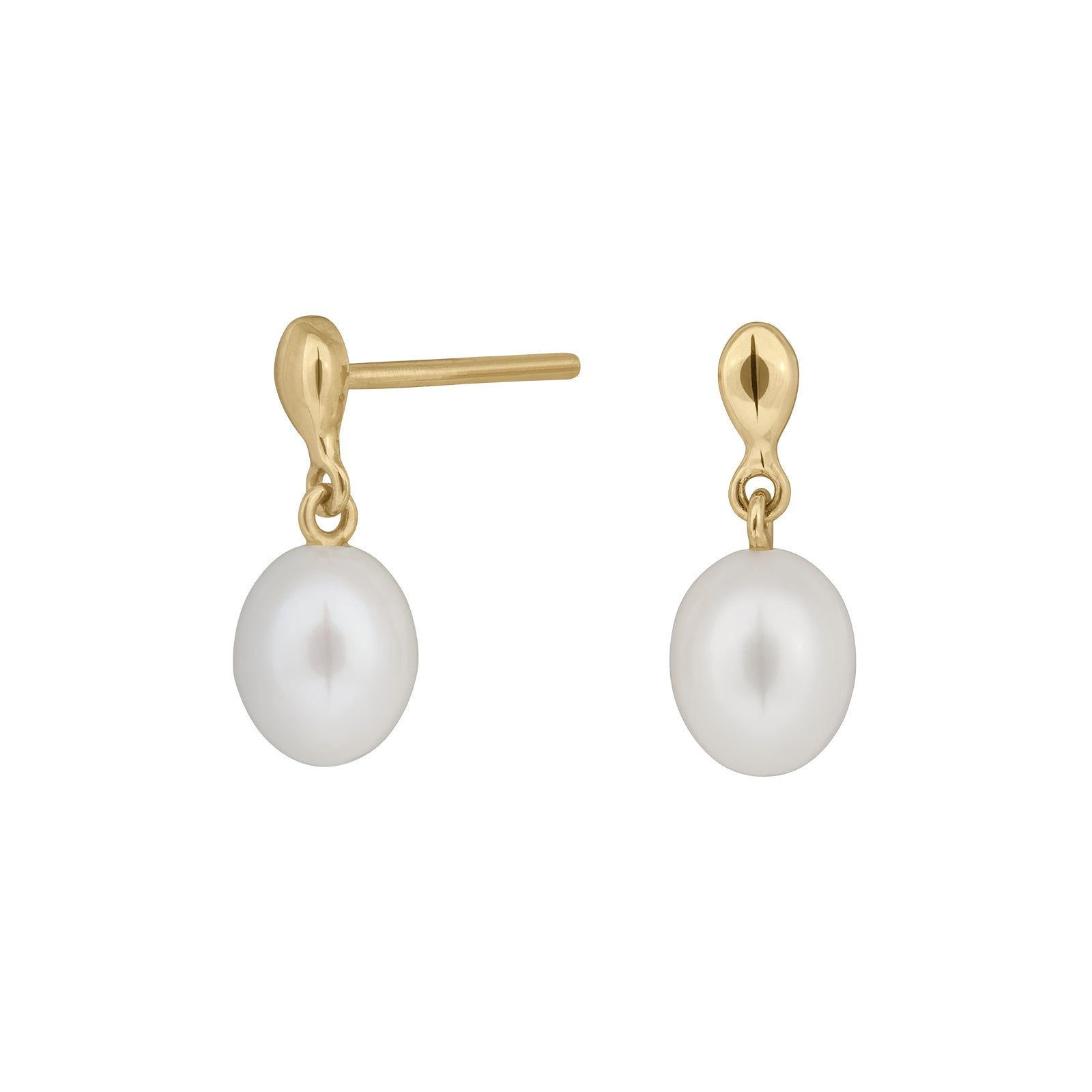 8 kt. øreringe m. perle - Sct. Mathias Ure & Guld