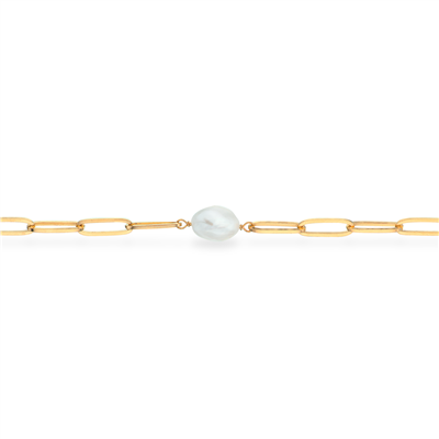 Armbånd m. perle forgyldt