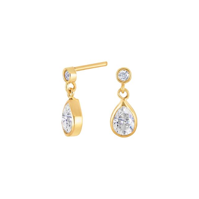 8 kt. guld ørestikker m. klare zirkonia