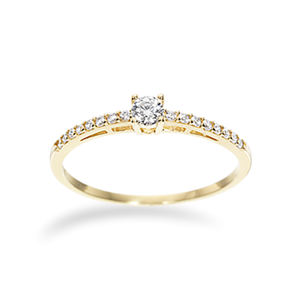 8 kt. ring med syn. kubisk zirkonia