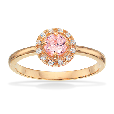 Ring m. zirkonia forgyldt