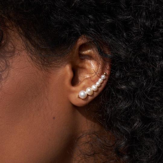 Aura earclimbers large, sølv - Sct. Mathias Ure & Guld