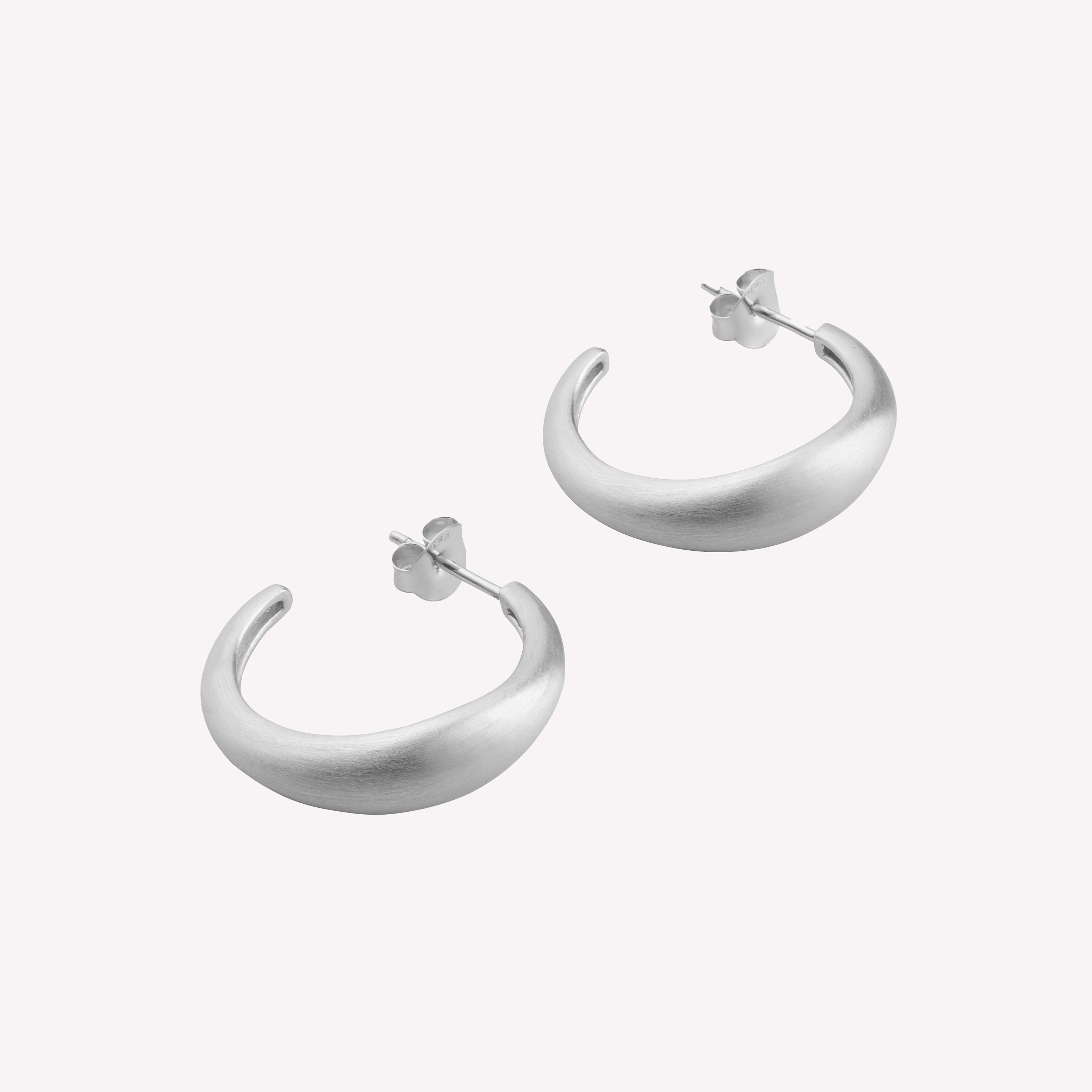 Ocean Flow sølv creoler, large