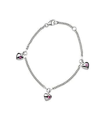 Sølv armbånd m. hjerter