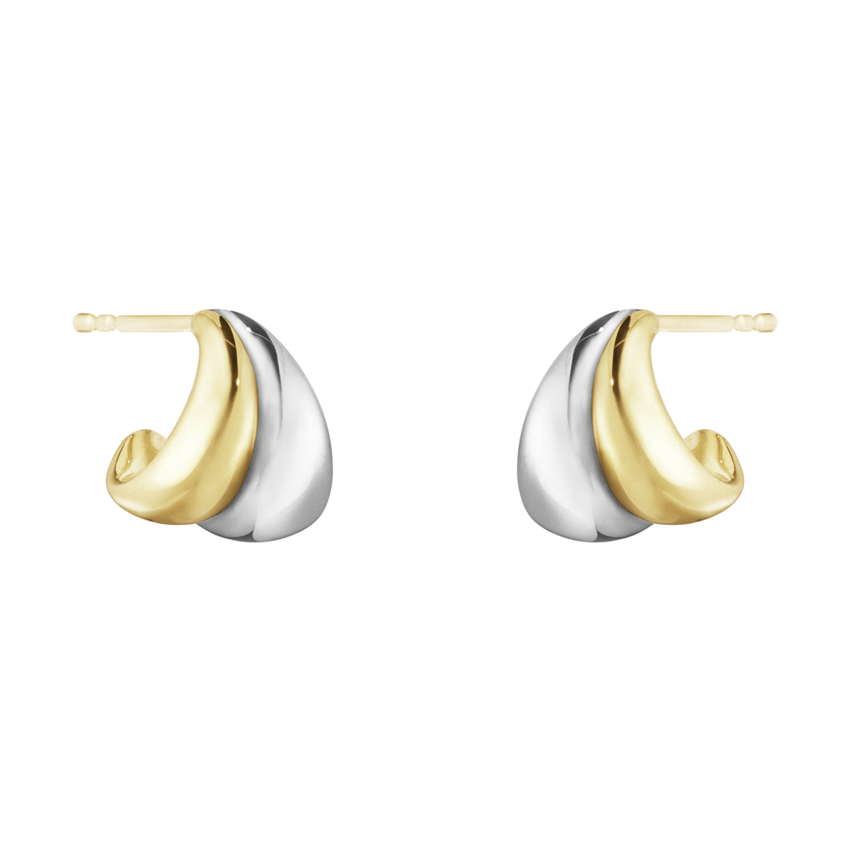 Curve Små Øreringe I Sølv og 18 kt Guld - Sct. Mathias Ure & Guld