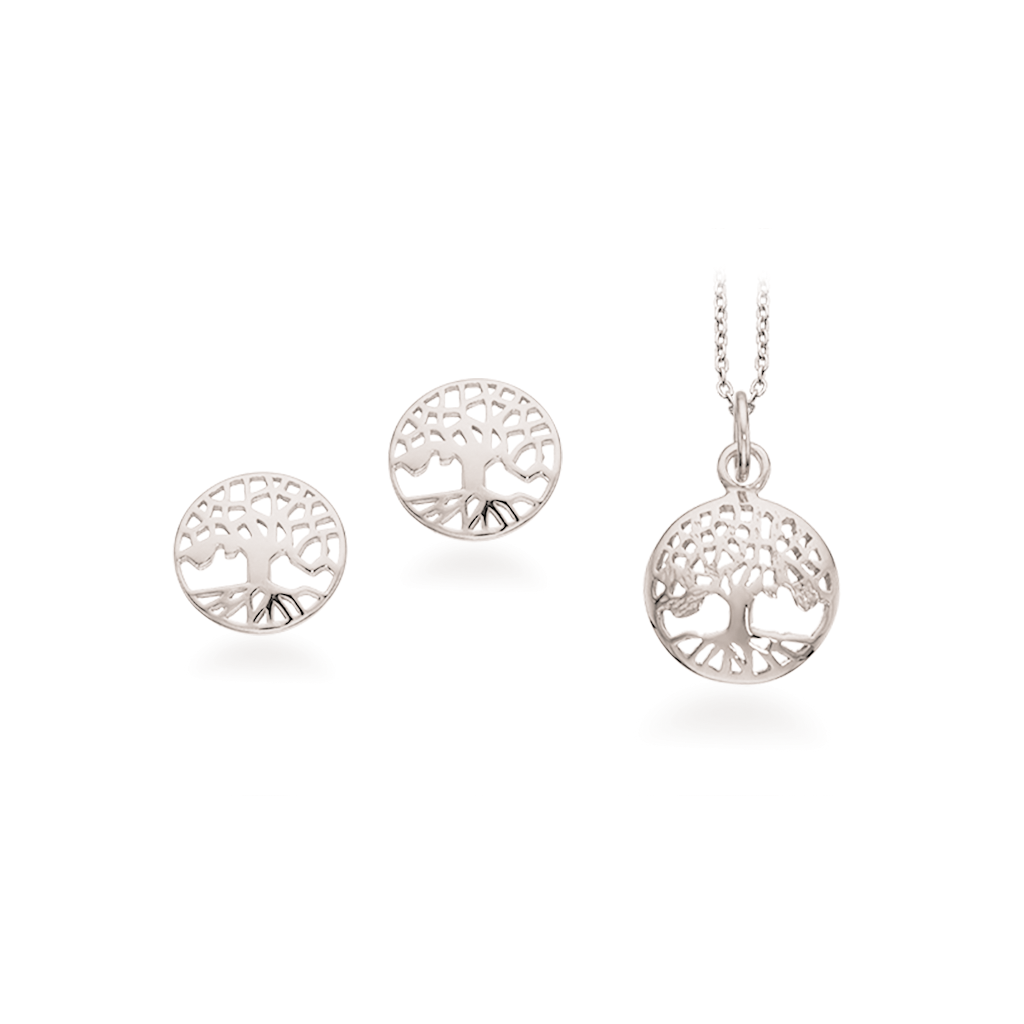Livets træ smykkesæt, sølv