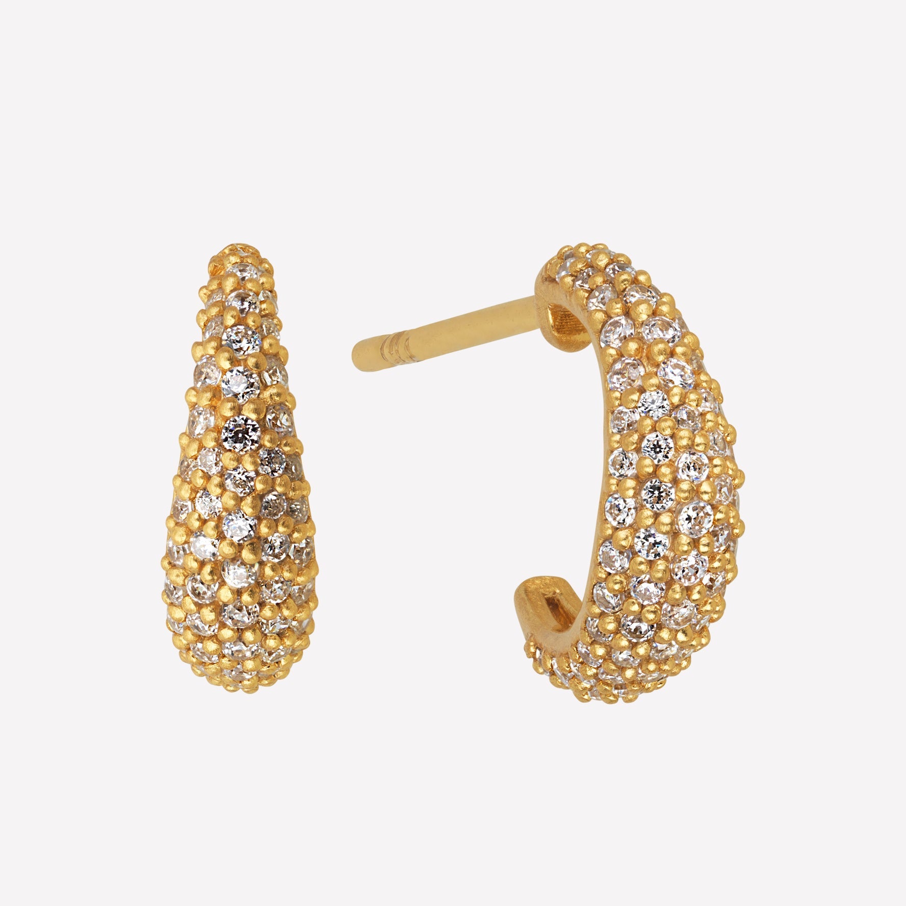 Ocean Flow sparkle hoops, forgyldt