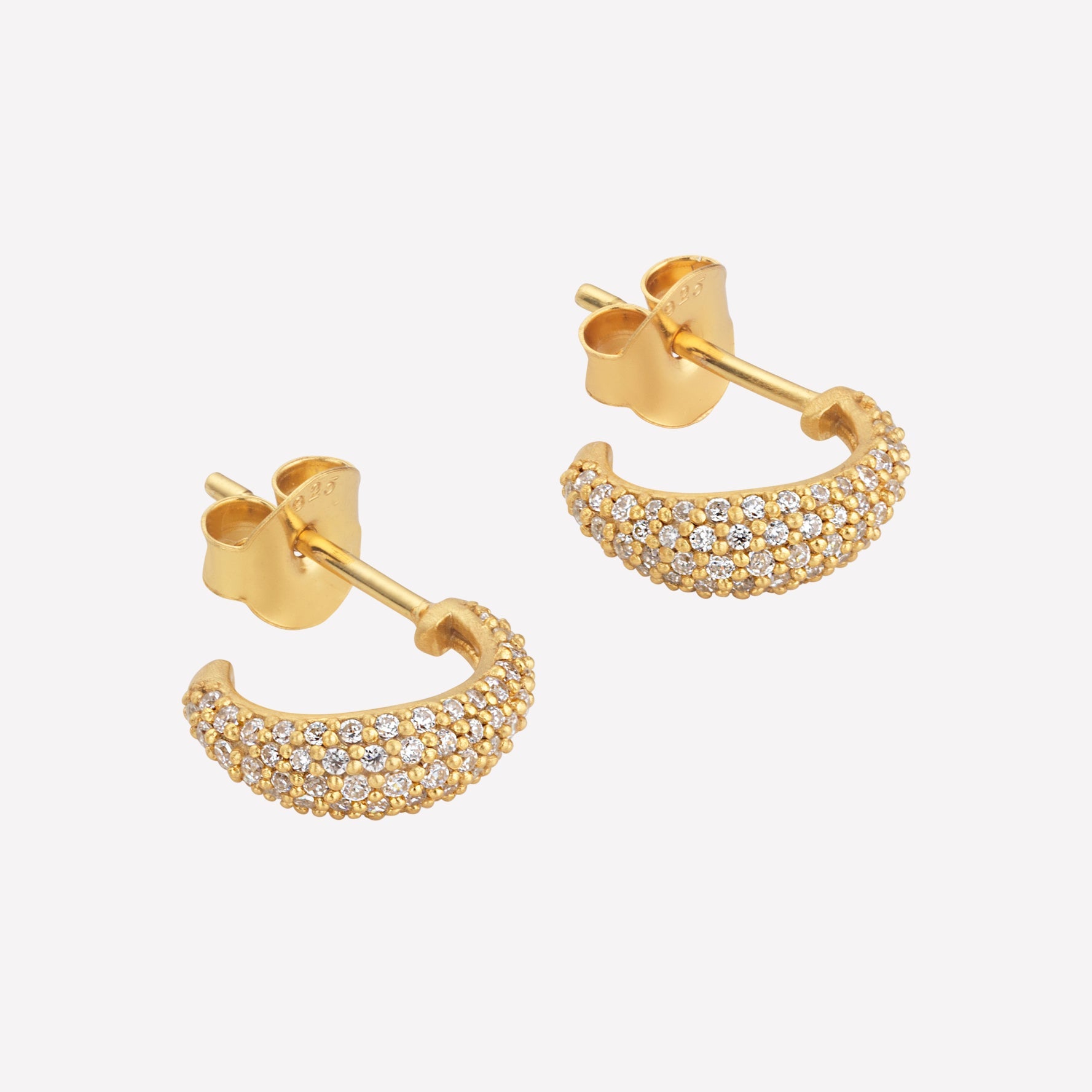 Ocean Flow sparkle hoops, forgyldt