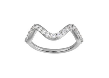 ByBiehl, Wave sparkel ring- small, sølv - Sct. Mathias Ure & Guld