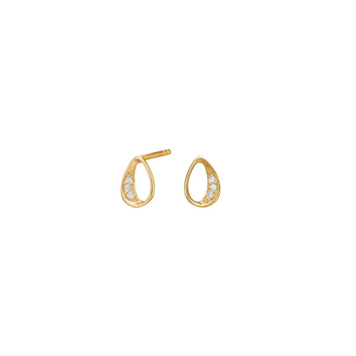Siersbøl ørestikker i 14 kt. guld med 0,030 ct. diamanter W/SI