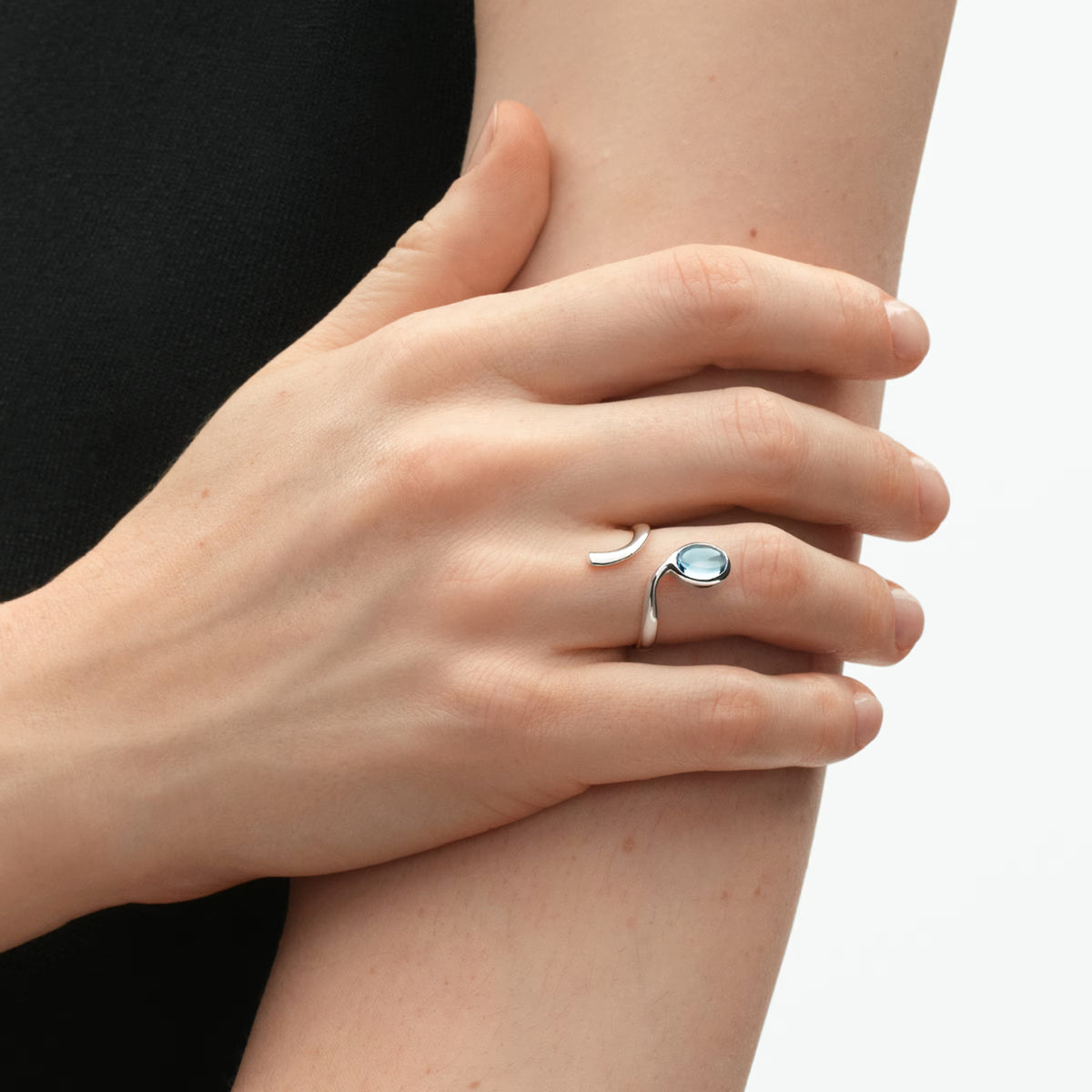 Georg Jensen Torun ring m/ blå topas