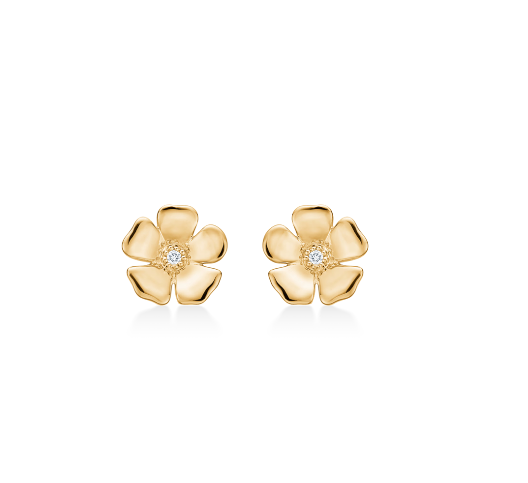 FLEUR ØRERINGE 14 kt