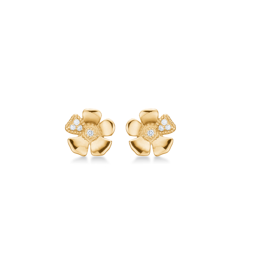 FLEUR ØRERINGE 14 kt