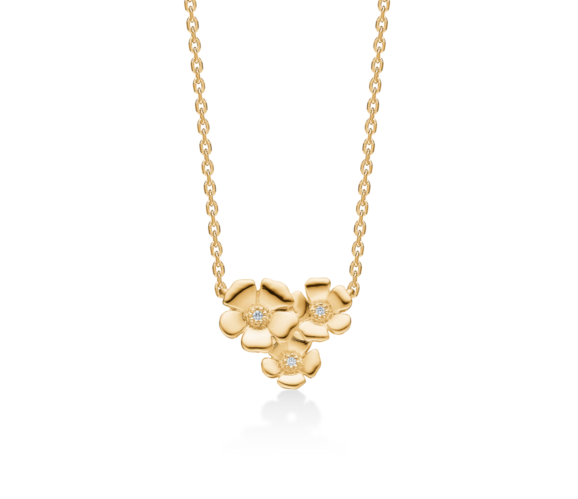 Fleur vedhæng 14 kt. guld m. brillanter