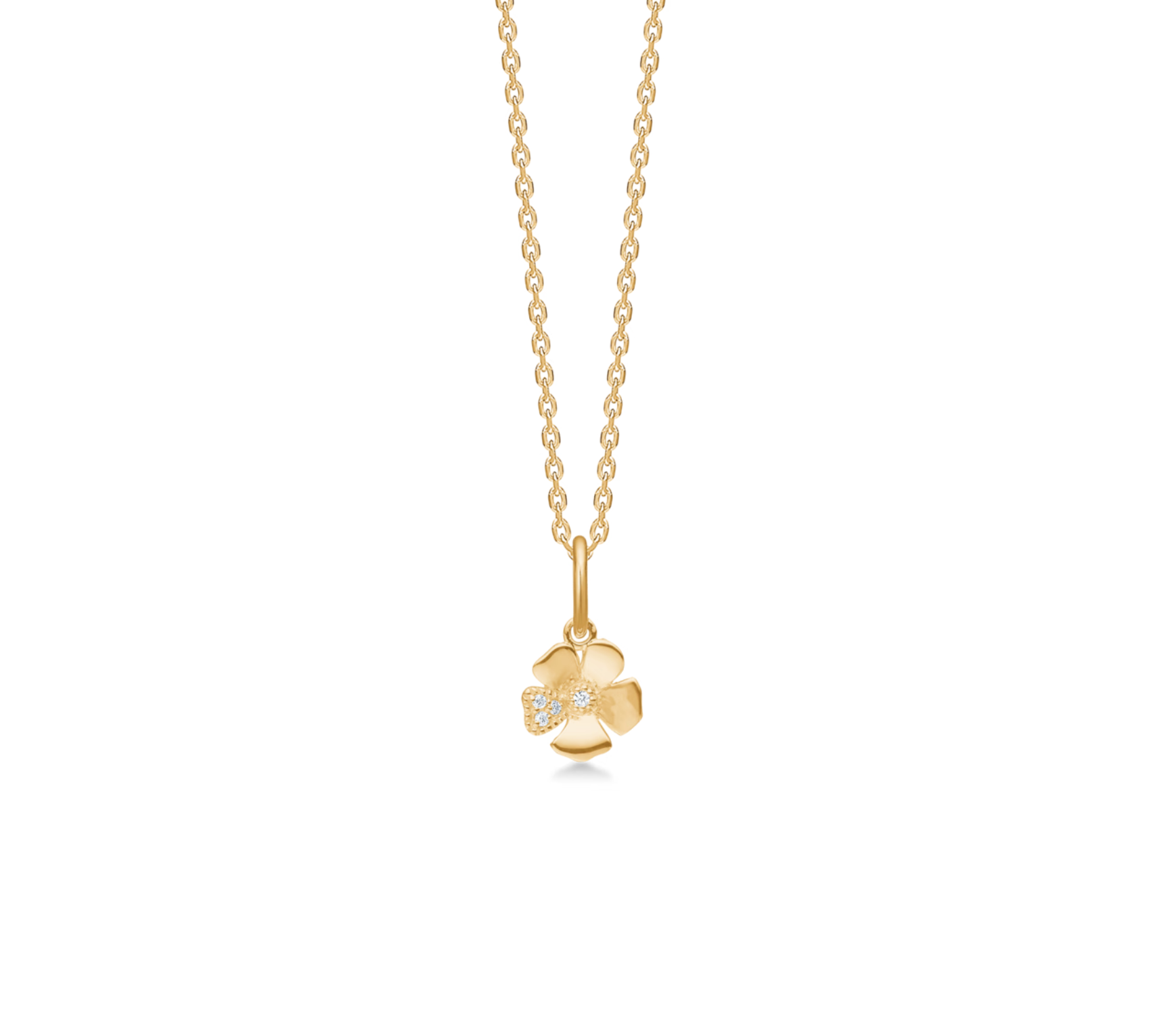 Fleur vedhæng 14 kt. guld m. brillanter