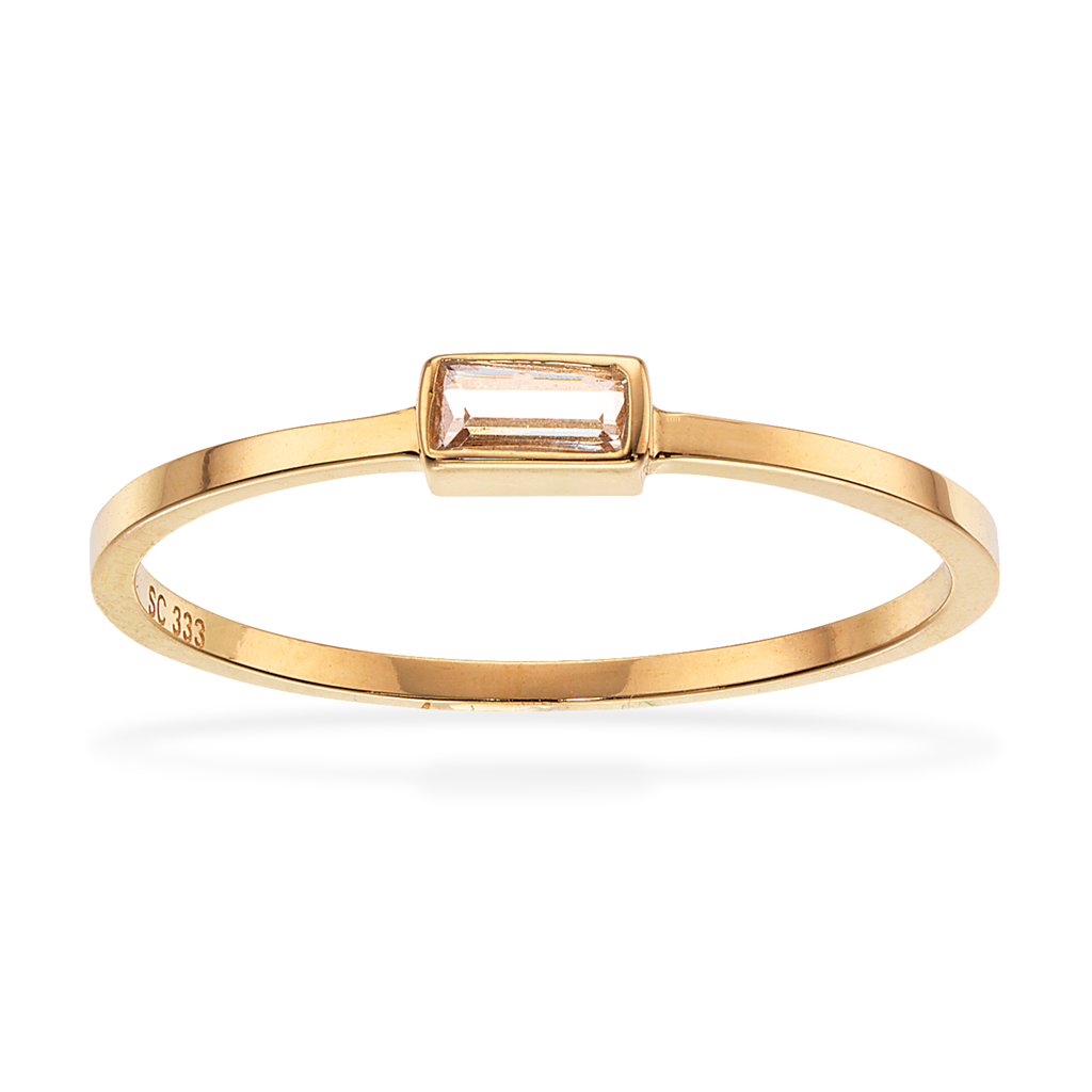 RING BAGUETTE CUBIC ZIR. 8 KT.